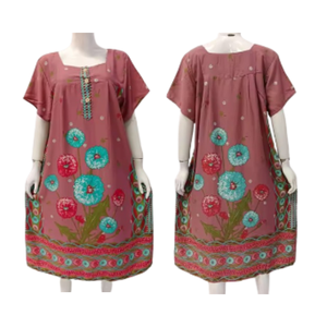 Robe d'été super confortable pour femmes avec boutons à l'avant doux grande taille Daster vêtements de nuit pour un usage quotidien vente en gros - Product Image 5