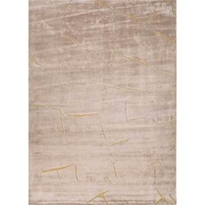 Alfombra Rectangular Grande de Bambú y Seda con Nudos a Mano, Color Beige Marrón Azalea, Diseño Abstracto para Hogar, Dormitorio o Pasillo, Hecha de Viscosa - Product Image 1