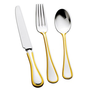 Juego de 3 cubiertos de acero inoxidable con mango de Color dorado, mesa de cocina para Ideal Hotel, uso doméstico, juegos de cubiertos chapados en Color plateado - Product Image 4