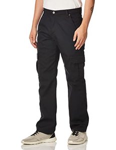 Breathable Mid Waist Bonded Fabric Duck Cargo <b>Pants</b> for Men <b>Black</b> Stonewashed Zipper Fly 36W X 32L - Product Image 1