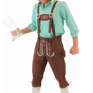 Oktoberfest Bavarian Short Lederhosen Hombre | T Short Lederhosen para Hombre | Traje Tradicional Alemán Auténtico Marrón - Product Image 3