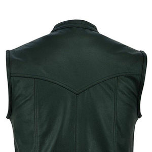 Venta al por mayor Chaleco de cuero de alta calidad para los hombres diseño personalizado de color de alta calidad Chaleco de cuero transpirable ropa al aire libre los hombres - Product Image 2