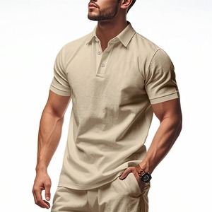 Polo de manga corta personalizado para hombre de alta calidad 250 gramos de gran tamaño informal verano 100% algodón transpirable para hombre - Product Image 3