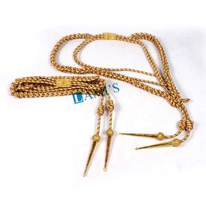 Cordón de hombro uniforme hecho en fábrica, cordones de vestido Aiguillette, alambre de plata personalizado Aiguillette con puntas - Product Image 6