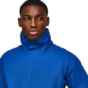 Chaqueta cortavientos ligera Lisa azul marino para hombre hecha en fábrica al por mayor con capucha y bolsillos adjuntos - Product Image 5