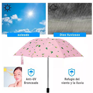 Ombrello Pieghevole a 5 Sezioni con Motivo Avocado, Antivento e Impermeabile per Viaggi e Matrimoni - Product Image 5