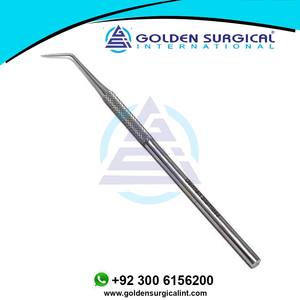 Micro-sonde incurvée à 45 degrés à pointe fine #6, acier inoxydable 5.5 "(14cm) ensemble d'instruments chirurgicaux dentaires à une extrémité - Product Image 6