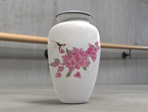 Colorido Diseño ilustrado de un árbol con diseño de hojas coloridas Urna de cremación para cenizas humanas con bolsa de terciopelo - Product Image 4