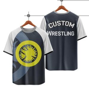 T-shirt de lutte personnalisé pour homme 2026, sublimation, extensible, vêtements de lutte, arts martiaux - Product Image 3