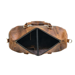 Buffalo Traveler Bolso de lona de fin de semana de cuero genuino Gran capacidad Equipaje de calidad premium Cierre de cremallera Poliéster para viajes - Product Image 3