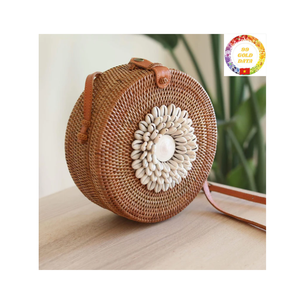 Bolso de mimbre ecológico hecho a mano, bolso de paja tejido, bolso de playa de verano, venta al por mayor de Vietnam - Product Image 6