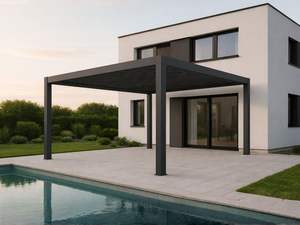 Pérgolas Bioclimáticas de Aluminio a Medida con Persianas Manuales, Gazebo con Recubrimiento en Polvo para Exteriores, para Casa, Apartamento, Villa de Lujo, Estilo Natural - Product Image 3