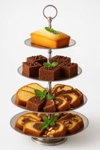 แท่นวางเค้กโลหะทองแดงที่สวยงามเหมาะอย่างยิ่งสำหรับการนำเสนอเค้กช็อคโกแลตและขนมหวานอย่างมีสไตล์ - Product Image 5