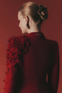 Chaqueta violeta de alta calidad para mujer Chaqueta de traje de doble botonadura elegante con servicios ODM Hecho en Vietnam - Product Image 6