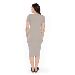 Vente chaude Premium côtelé tricot robe moulante femmes sans manches col rond au-dessus du genou longueur de haute qualité personnalisé abordable - Product Image 4