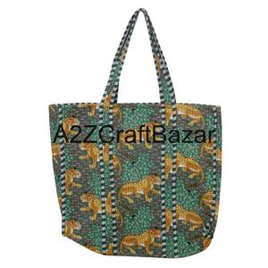 Handmade Cotton Shoulder Tote <b>Bag</b> For Women Quilted Block Printed Fabric Eco Friendly <b>Boho</b> Shopping <b>Bag</b> - Product Image 1