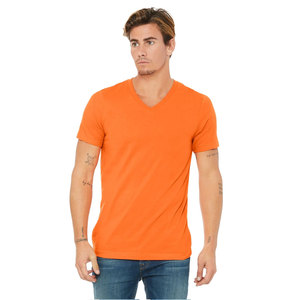 T-shirt col en V pour hommes à manches courtes avec logo personnalisé Chemises col en V violet T-shirt unisexe respirant T-shirt personnalisé unisexe - Product Image 4