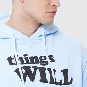 Sudaderas con capucha con estampado de soplo con estilo de tela de algodón para hombre, diseño superior, sudaderas con capucha con estampado de soplo grueso de peso pesado de alta calidad - Product Image 4