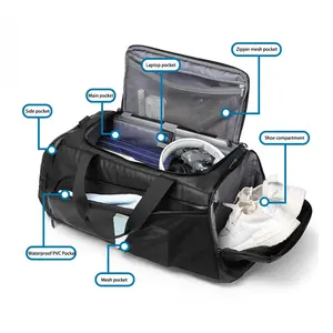 Produit tendance haut de gamme sac polochon de voyage de gymnastique en plein air pour les sports imperméables de grande capacité unisexe et sac polochon de voyage - Product Image 5