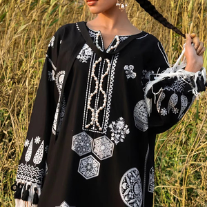 Colección de invierno 2025 para mujer, trajes étnicos para césped para mujer, cuello redondo con Pakistán completo, India, superventas, lavable ecológico - Product Image 1