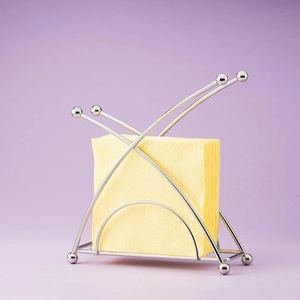 Porte-serviettes de bar moderne en acier inoxydable, design en arche, accès facile, base stable, organisateur de table élégant - Product Image 5