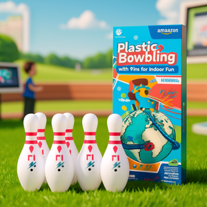 Juego de Bolos de Plástico con 9 Pinos para Diversión en Interiores - Product Image 3