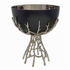 Cuenco decorativo de metal de diseñador artístico con soporte perfecto para casas contemporáneas y decoración de interiores - Product Image 5