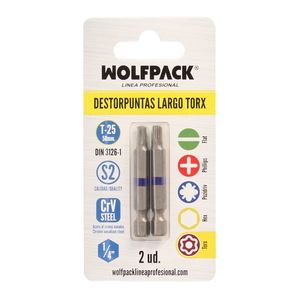 Punte Torx Lunghe T25 (2 Pezzi) in Acciaio S2 al Cromo Vanadio - Product Image 3