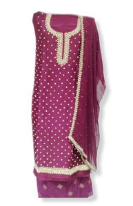 Designer moderne non cousu brodé à la main indien mode avant costumes de style traditionnel pour les femmes élégante fête chère - Product Image 2