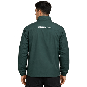 Wholesale Windproof Zipper <b>Jacket</b> Solid Color Stand Collar Casual Autumn Outdoor Wear Regular Fit Polyester Shell <b>Men's</b> <b>Jackets</b> - Product Image 2