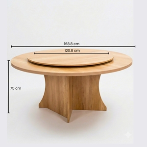 Mesa de Comedor Redonda de Madera Moderna y Minimalista, Desmontable, Ecológica, para Apartamentos, Villas, Hoteles y Centros Comerciales - Product Image 5