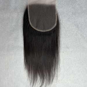 Le moins cher du marché fermeture à lacet de cheveux humains droits 4x4 pouces avec des faisceaux droits cheveux humains vierges vietnamiens 120% densité - Product Image 1