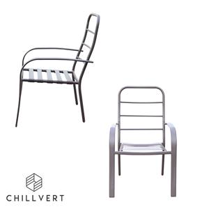 Steel Stackable Garden <b>Chair</b> Palermo With <b>Cushion</b> | Garden Furniture | Outdoor Design Furniture Ready to Ship From Spain - Product Image 3