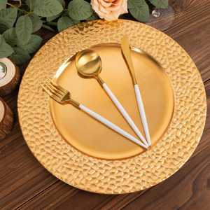 Hammered Copper Color <b>Metal</b> Charger Plate Table Ware Luxurious Variety Wedding Copper Hammered Color <b>Metal</b> Charger Plates - Product Image 3