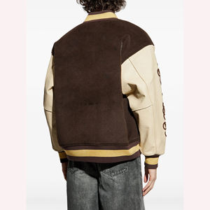 Premium varsity jacket for man wholesale custom baseball letterman jacket <b>wool</b> body pu leather sleeve varsity bomber - Product Image 2