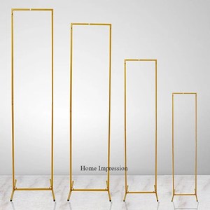 Taille personnalisée Lot de 4 supports Harlow en métal plaqué or de qualité supérieure pour décoration de mariage et de fête à un prix impressionnant - Product Image 1