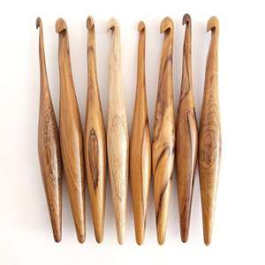 Ensemble de crochets en bois de sheesham de qualité supérieure, 13 crochets, naturels, tournés à la main, ergonomiques, portables, écologiques, durables, pour le tricot et le crochet - Product Image 1