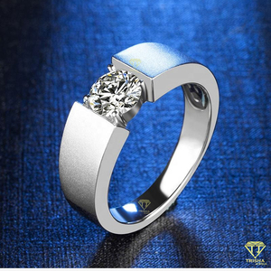 Rareté Fine Jewelry Setting Round Cut Band Bague de fiançailles pour hommes Bague en argent sterling 925 Lab Grown Bague d'éternité pour mariage - Product Image 3