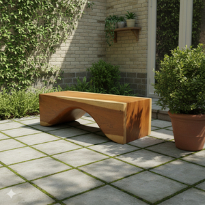 Banco de Madera Maciza de Suar Monkey Pod, Hecho de una Sola Pieza, Diseño Curvo Único en el Centro, Mueble Ecológico para Sala de Estar - Product Image 5