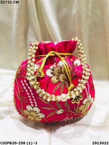 Sac à bandoulière en soie brodé ethnique vintage de luxe Craftstages International, motif classique œil de cheval, 21*21 CM - Product Image 4