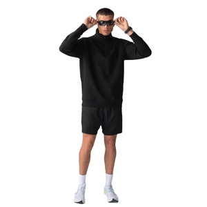 Sudadera Negra de Cuello Redondo para Hombre, de Alta Calidad, Acogedora, de Forro Polar, para Entrenamiento, Casual, Urbana, con Etiqueta Privada y Embalaje Personalizado - Product Image 2