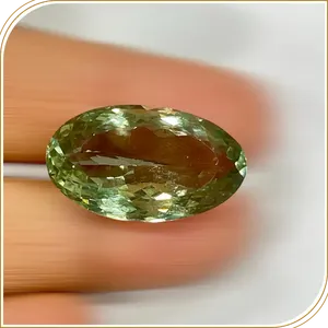 Pierre précieuse naturelle en améthyste verte, quartz, pierre brute, taille ovale 28x17x11mm, poids 30.05ct, cristal naturel - Product Image 2