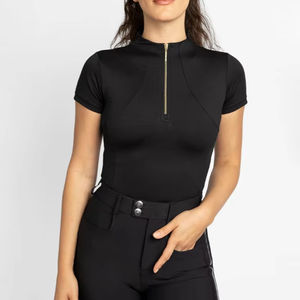 Camiseta de Equitación para Mujer, Deportiva, Ligera, de Manga Corta, Transpirable, de Tela Elástica, Capa Base de Alto Rendimiento, Servicio OEM - Product Image 1