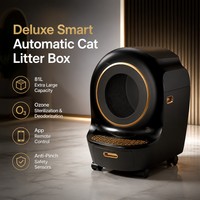 Bac à litière automatique intelligent de luxe pour chat, en ABS, démarrage à une touche, très grande capacité 81L, désodorisant électrique, autonettoyant, contrôle par application