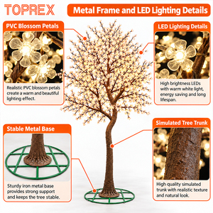 Albero di Ciliegio Artificiale Illuminato a LED per Decorazioni Esterne, Giardino, Feste e Festività, Vendita Diretta dalla Fabbrica Toprex - Product Image 3