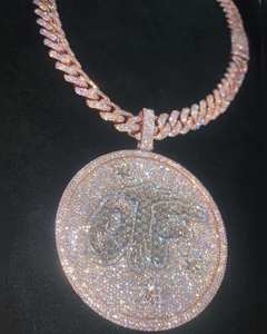 5Ct Round Cut Moissanite Custom Letter Skull Pendant 14K Rose Gold Plated Silver - Product Image 2