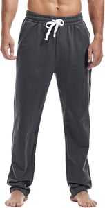 Pantalones atléticos de algodón ligero para hombre, parte inferior abierta, pierna recta, Joggers informales, bolsillos, medio plano para correr, actividades de sudor - Product Image 6