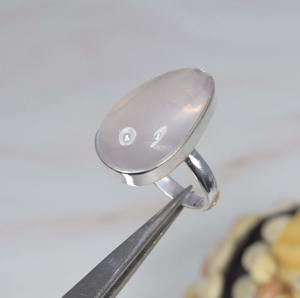 925 Sterling Silver <b>Ring</b> <b>Rose</b> <b>Quartz</b> 925 Sterling Silver Gemstone <b>Ring</b> January Birthstone Smooth Pear Gemstone Gift for Her - Product Image 4