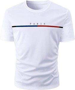 Camiseta de Manga Corta Unisex de Alta Calidad con Estampado de París, Colección OEM, Corte Ajustado, Cuello Redondo, Secado Rápido, para Entrenamiento, Venta al Por Mayor, Tejida, Formal - Product Image 5