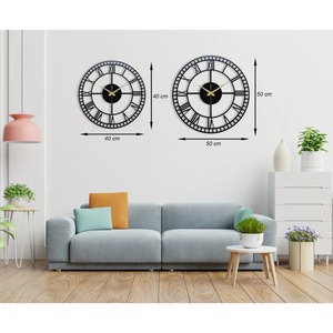 Sleek Black Metal Round Wall <b>Clock</b> Modern Statement Piece Durable And Stylish Perfect For Every Corner Of Your Home - Product Image 2